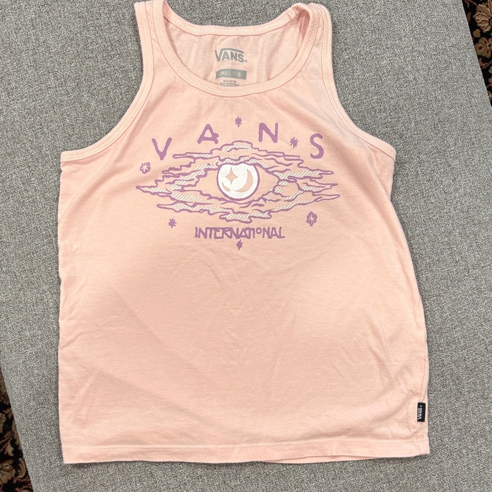 Vans Light Pink Tank with Purple Graphic